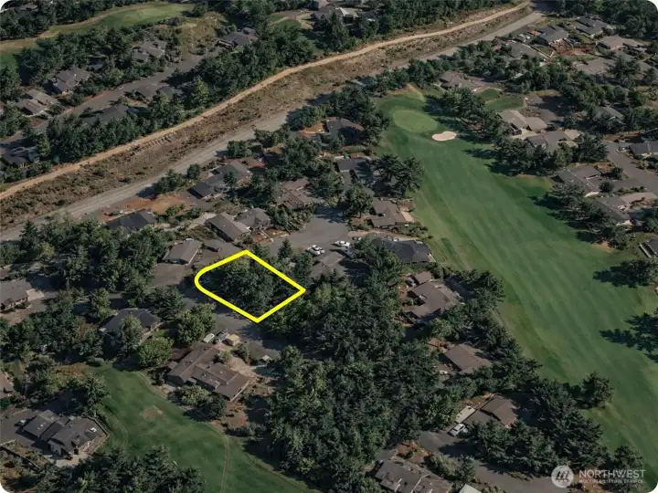 Overhead view with approximate boundaries in yellow.