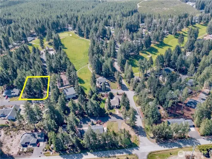 Overhead view with approximate boundaries in yellow.