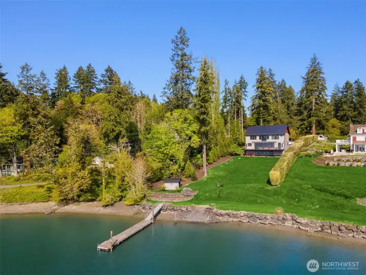 Island life at its finest. 108 feet of no bank waterfront with a dock and mooring buoy. Nothing but blue skies, mountain and water in front of you. An inspiring setting. Island life at its finest. 108 feet of no bank waterfront with a dock and mooring buoy. Nothing but blue skies, mountain and water in front of you. An inspiring setting.