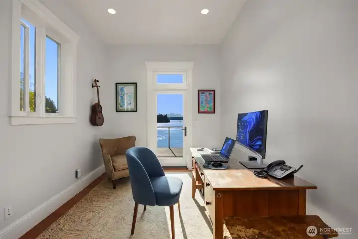 The main level home office may be small, but the views! The main level home office may be small, but the views!