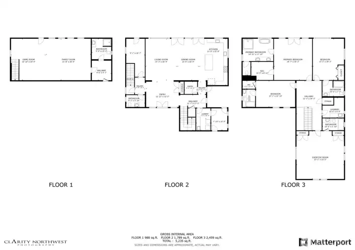 Floor plans show the gracious room size of this large modern home. Floor plans show the gracious room size of this large modern home.
