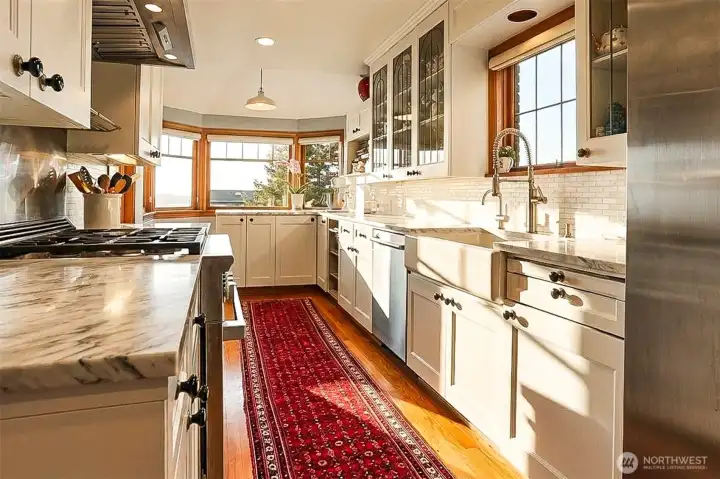 The kitchen is thoughtfully curated by a professionally trained chef for her Instagram and YouTube videos.  And for feeding the family.