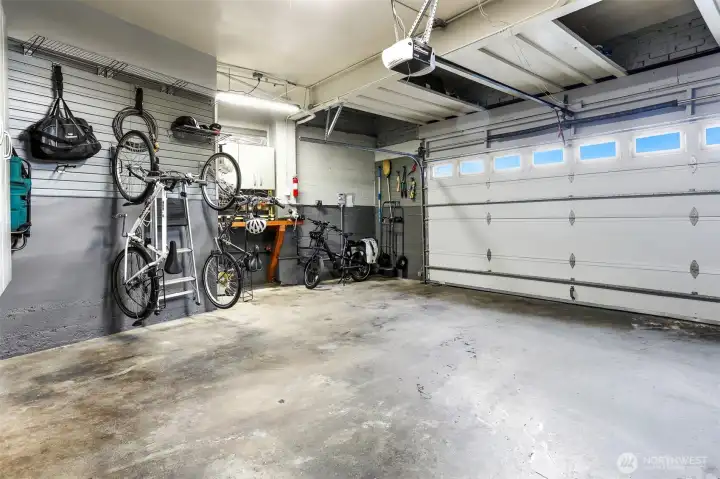Large garage.