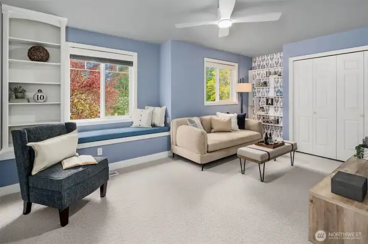 5th bedroom or bonus hang out room with built-in window seat!