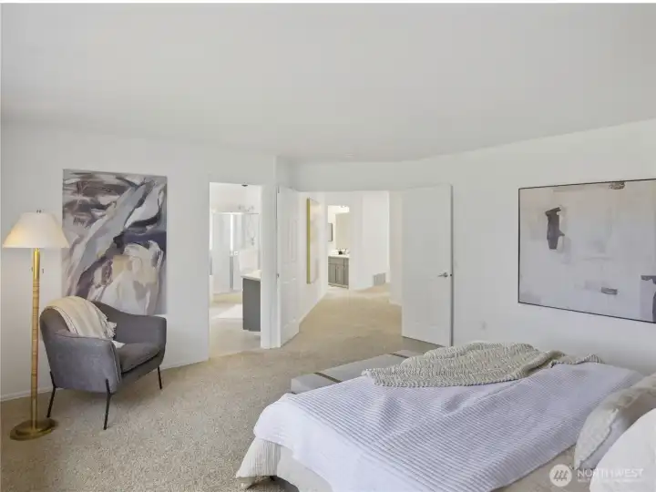 A large primary ensuite designed for ultimate privacy and a peaceful retreat.