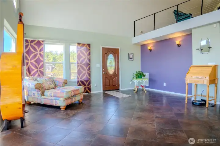 Gorgeous living room with so much light!
