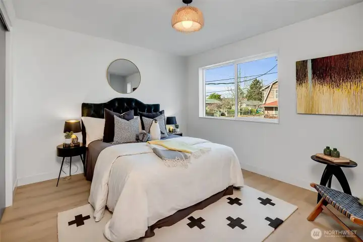 Additional bedroom on the second level can also accommodate a king size bed. Each bedroom has individual temperature control for the perfect night's sleep. Additional bedroom on the second level can also accommodate a king size bed. Each bedroom has individual temperature control for the perfect night's sleep.