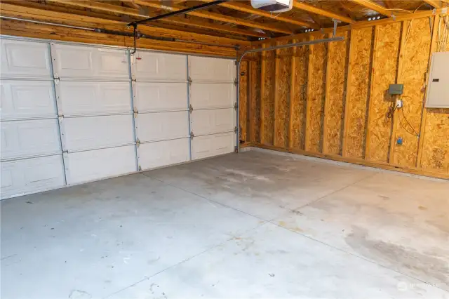 Large, clean garage w/opener