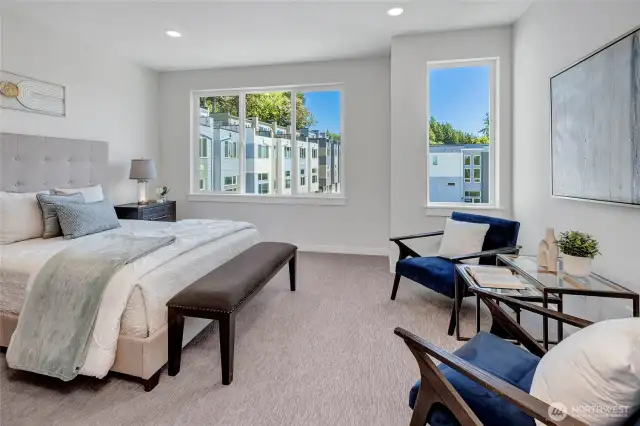 Bright Primary Bedroom. overlooking Reve59 (photos of lot34, same floorplan)