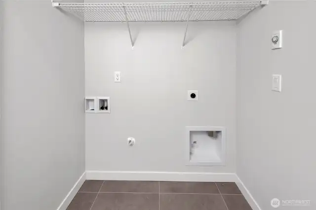 Conveniently located laundry room on upper floor (photos of lot34, same floorplan)