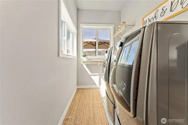 View of the upper level utility room.