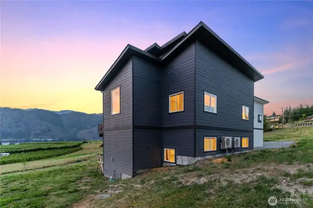 Exterior twilight view 2 of home.