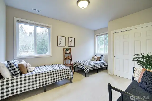Additional finished room on second level with closet