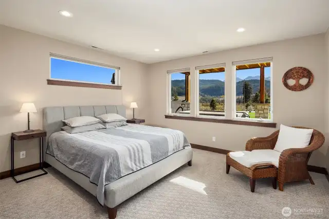 Lower level bedroom with views