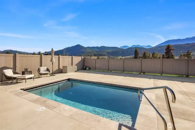 Private 1,500'  Patio and Heated Pool, auto cover, full fenced