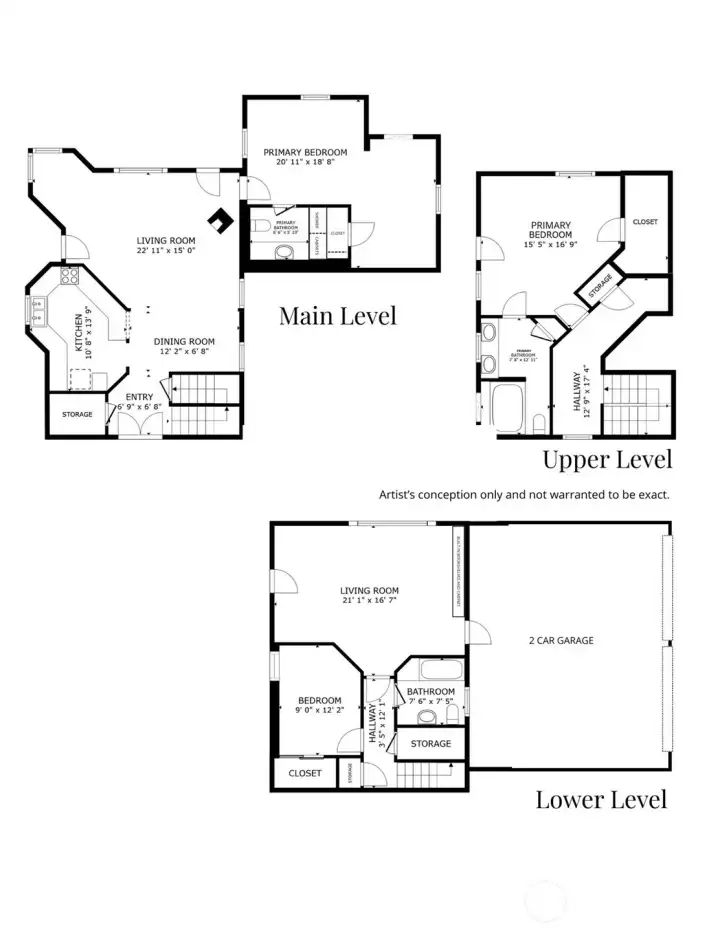 A thoughtful multi-level layout designed for comfort and flexibility. The main level offers an open-concept kitchen, dining, and living area with seamless flow to one of two primary suites for convenient single-level living. Upstairs, a spacious second primary suite with a private bath creates the perfect guest retreat or multi-generational option. The lower level features a third bedroom, full bath, and additional living room with walk-out access—ideal for a media room, home office, or separate living quarters. Imagine the Possibilities! With multiple storage areas and an attached two-car garage, this home balances charm with everyday functionality.