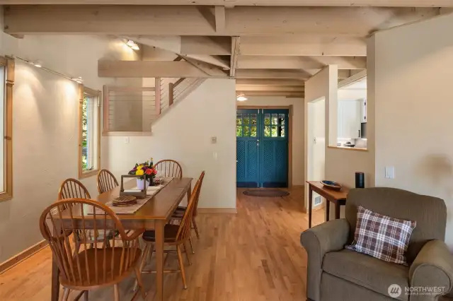 Dining area view towards front doors