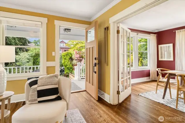 The front entry leads to the living room and formal dining room.