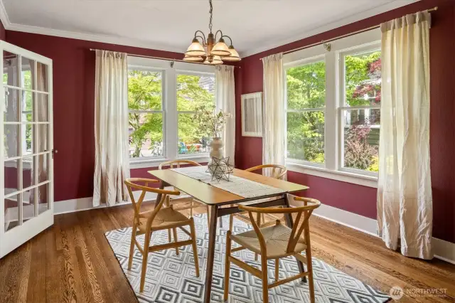 Dining room with tons of natural light.