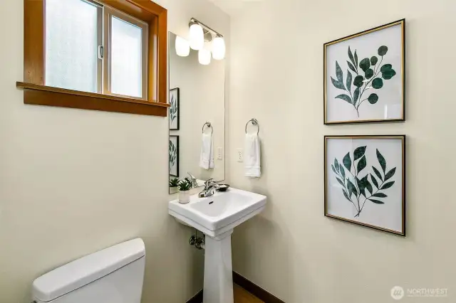 Convenient powder room on this level!