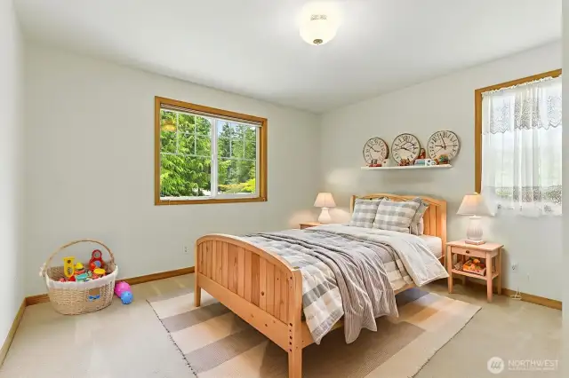 Bedroom 3 offers lots of light.(Virtually staged)