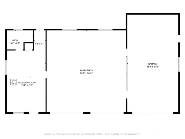 Floor Plan for detached Shop/Garage