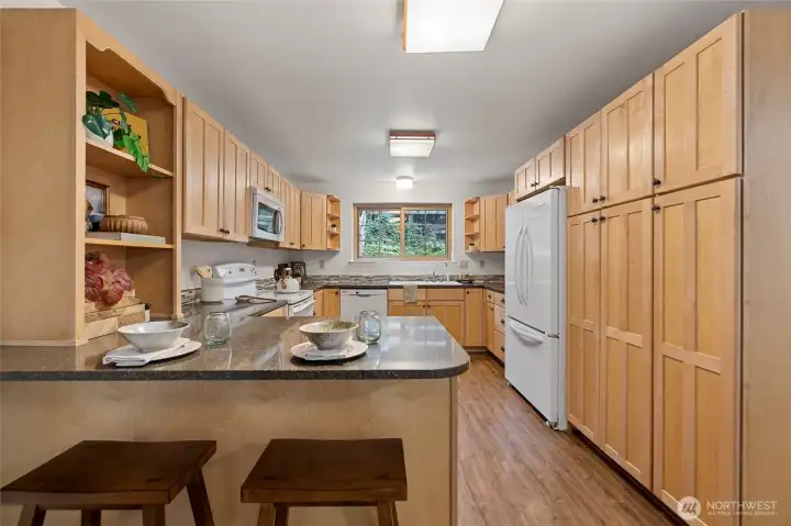 kitchen with eating bar
