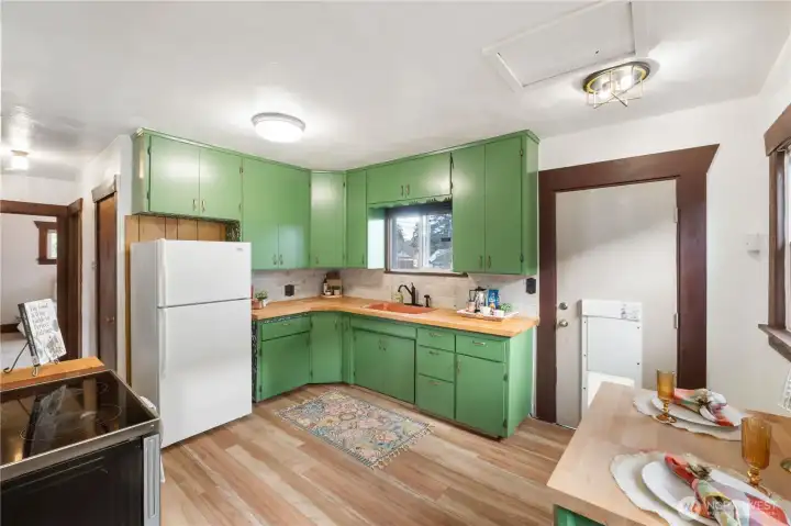 Kitchen with new counters and flooring