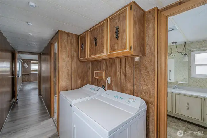 Laundry area. Washer dryer stay