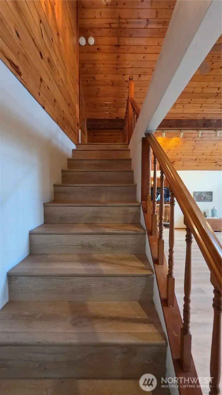 Stairs to the second floor suite and bonus/office/playroom