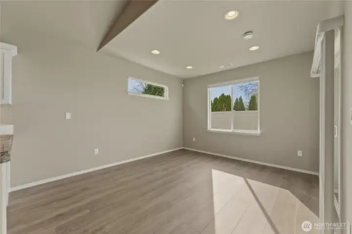 Large Dining Room Space with Ample Lighting
