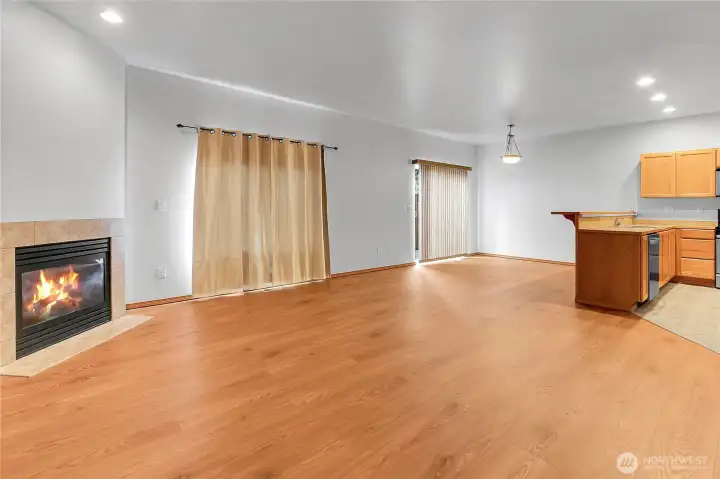 New LVP flooring and gas fireplace