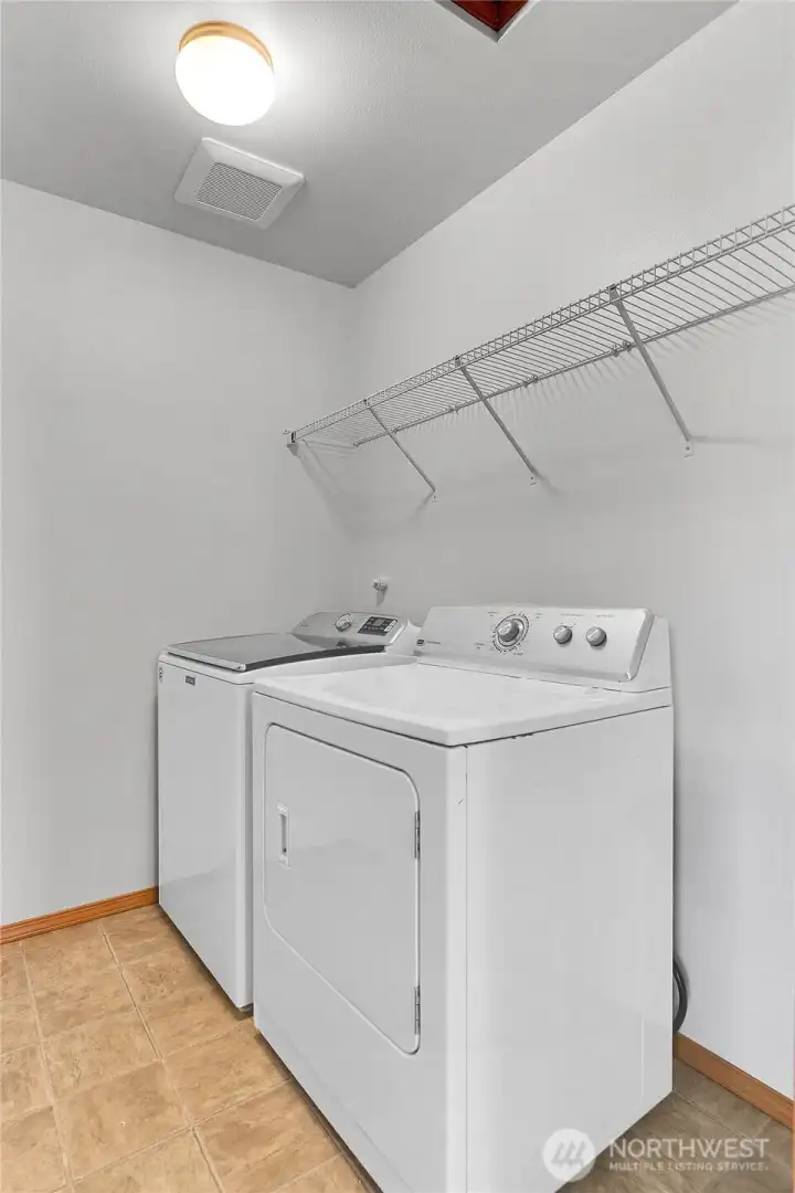 Utility room on upper floor