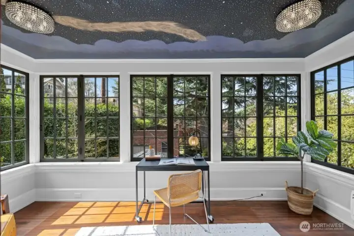 A child's dream space! Feels like living in a tree-house and overlooks the backyard garden.