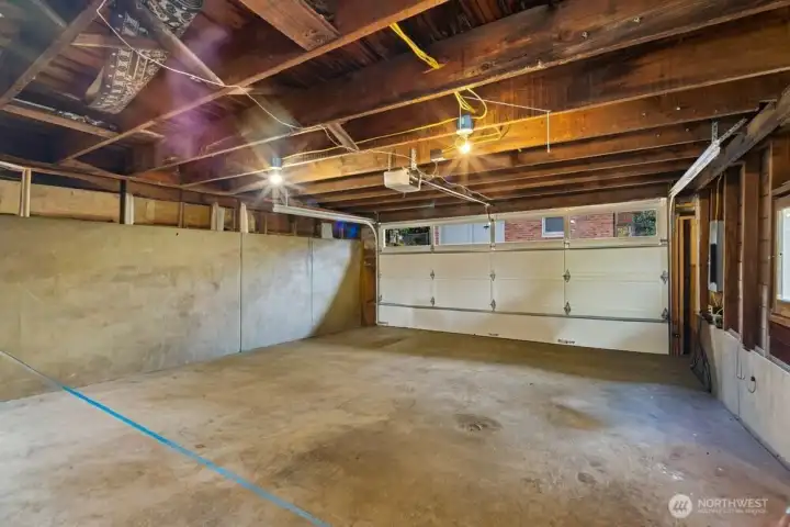 This two car garage is accessed through the alley.