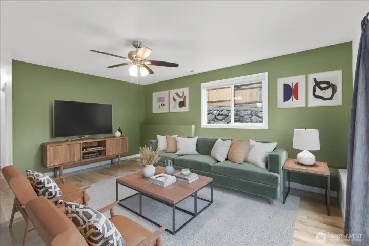 Downstairs Living Room Virtually Staged