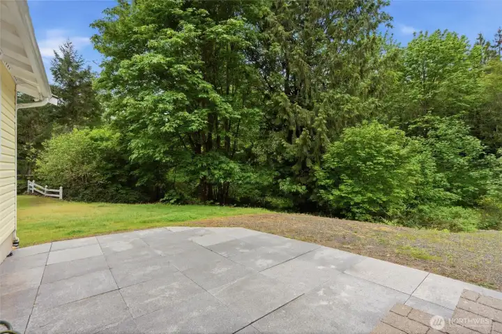 Patio off the covered deck.