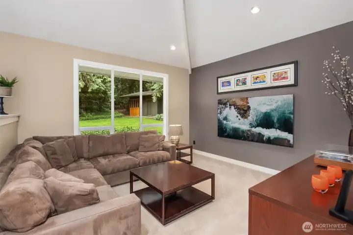 Great room off kitchen for movie nights Great room off kitchen for movie nights