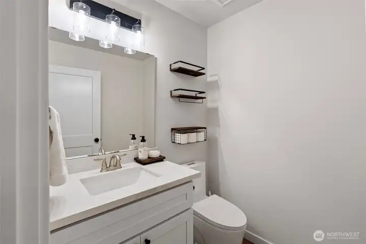 Half bath near mudroom