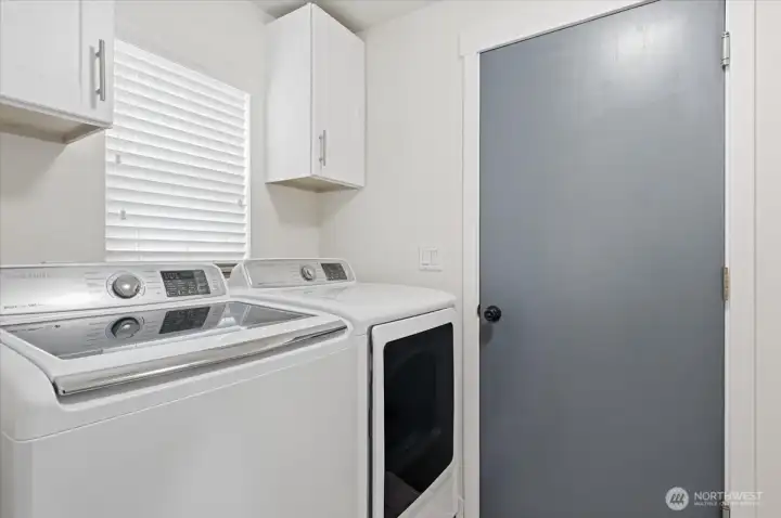 Utility/laundry room with storage cabinets