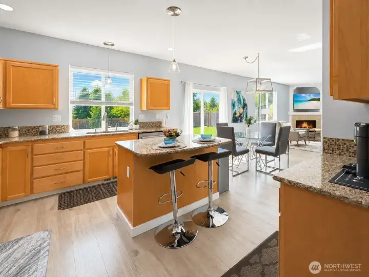 Kitchen with bar seating