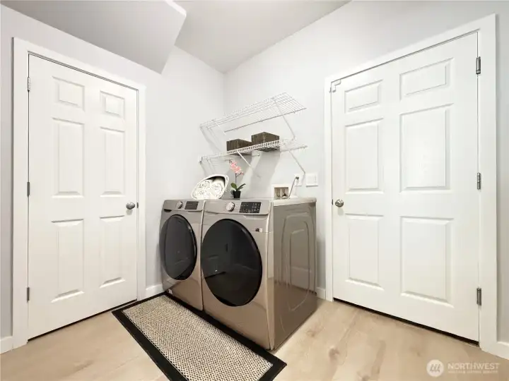 Laundry room, downstairs off of garage