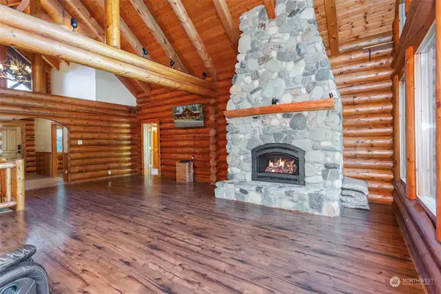 Great Room View 2 - Stunning Rock Fireplace
