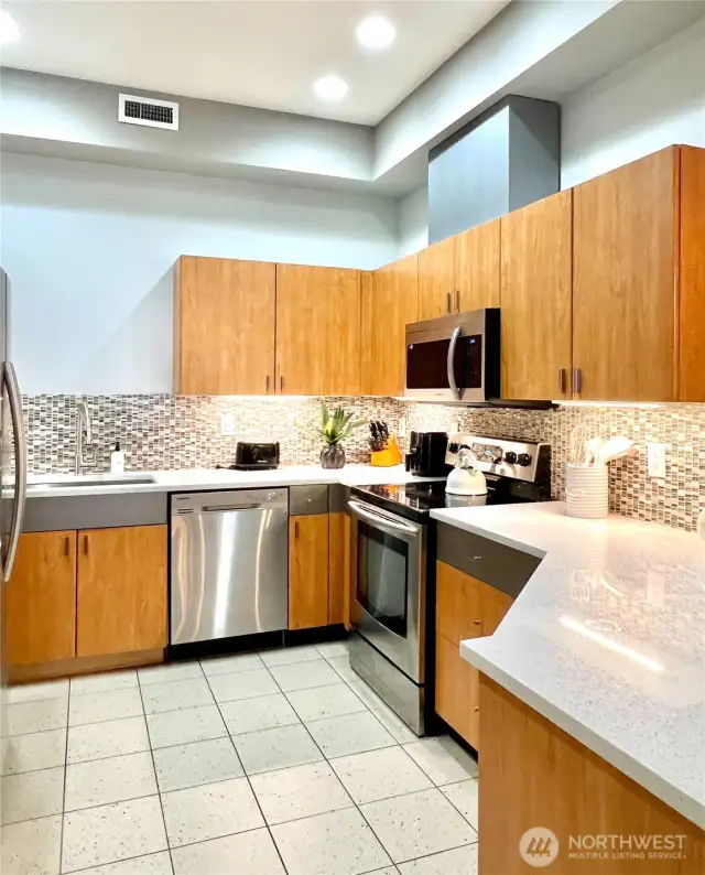 Ample Storage, Stainless Steel Appliances