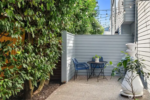 Plenty of room for a BBQ and seating to enjoy the summer evenings.