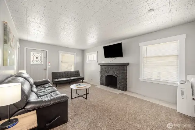 Living and Family Room with Fireplace.