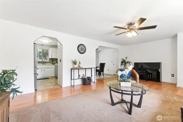 Dining room is open to the kitchen and family room.   The layout is ideal for entertaining!