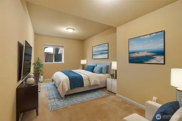 Virtually Staged entry level bedroom/office/flex space