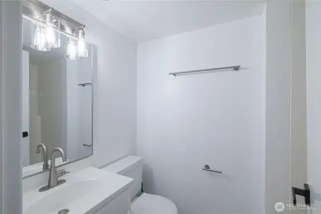 3/4 bathroom downstairs garage level