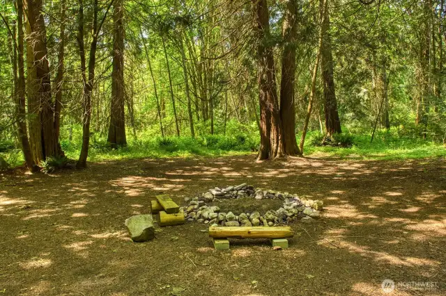 Fire pit for gatherings.